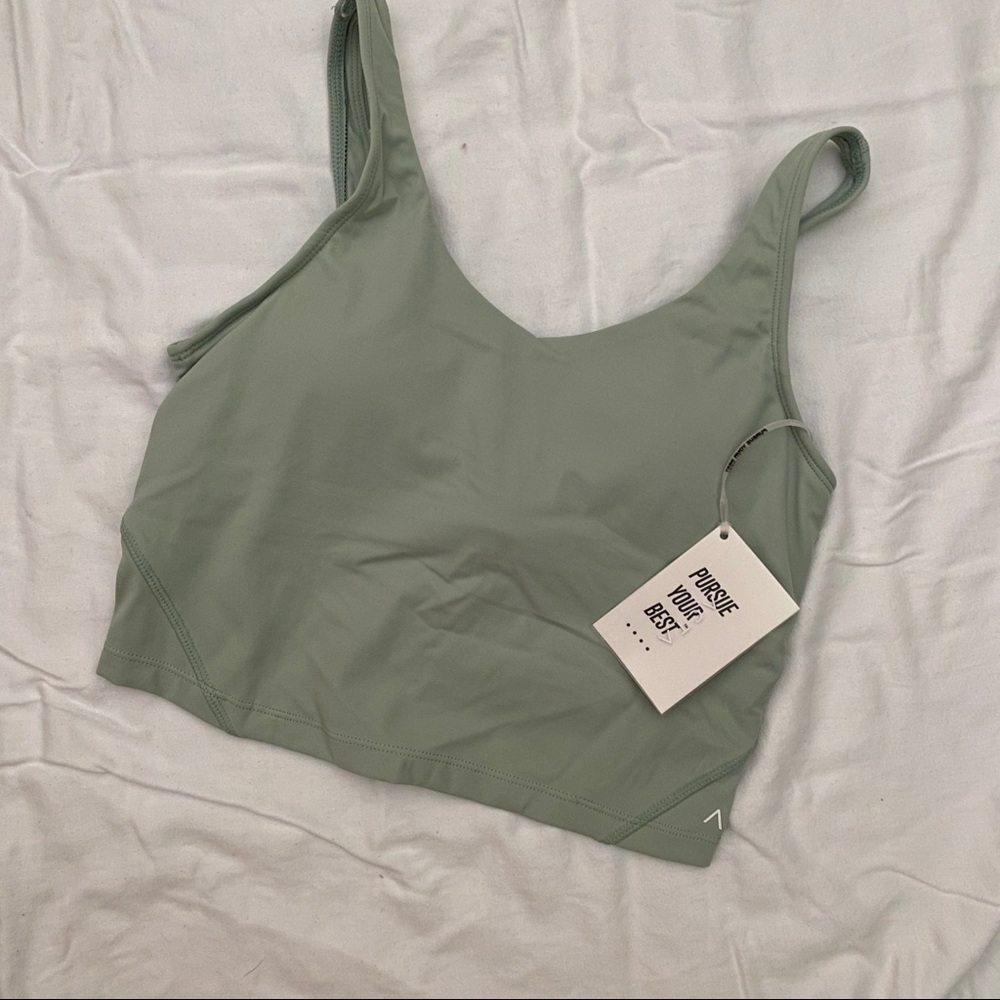green workout crop top